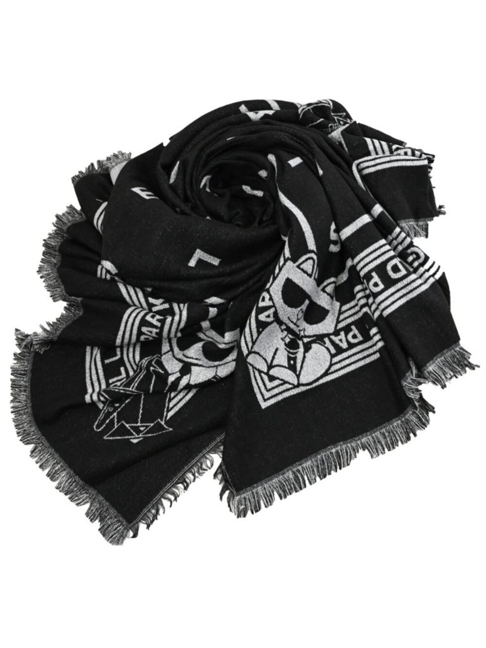 Karl Lagerfeld black and silver scarf